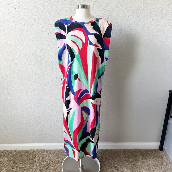 FARM Rio Colorful Abstract Midi Dress - Picture 2 of 15